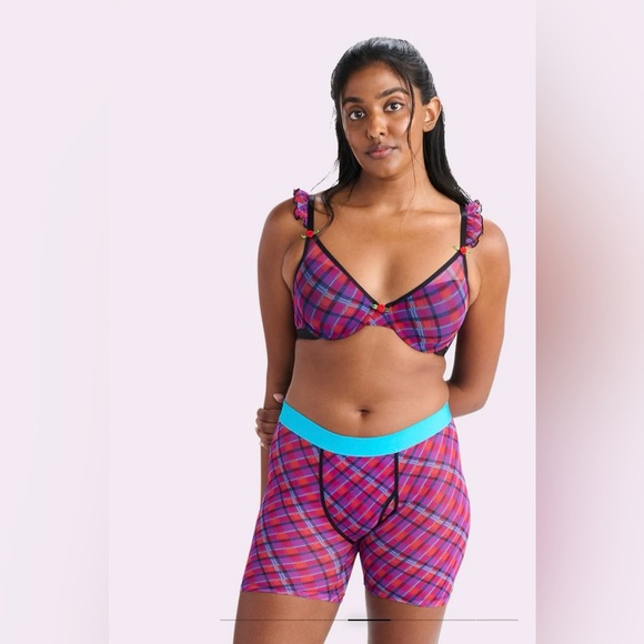 Vibrant Plaid Women's Boxer Briefs - Picture 4 of 7